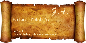 Falusi Abbás névjegykártya